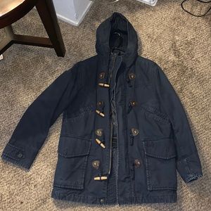 Plory mens fisherman’s trench coat size medium - navy blue